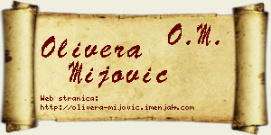 Olivera Mijović vizit kartica